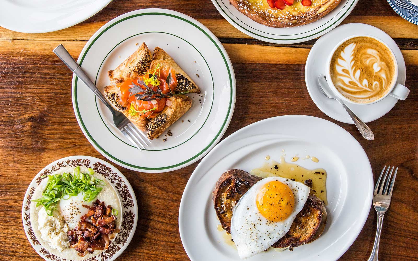 Cranberry Walnut and Raclette Grilled Cheese with Duck Egg, lox danish, quinoa with bacon and egg, Milktooth, Indianapolis, Indiana